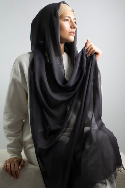 Cotton Crêpe Hijab | Graphite
