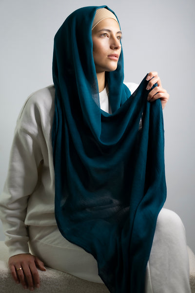 Cotton Crêpe Hijab | Teal