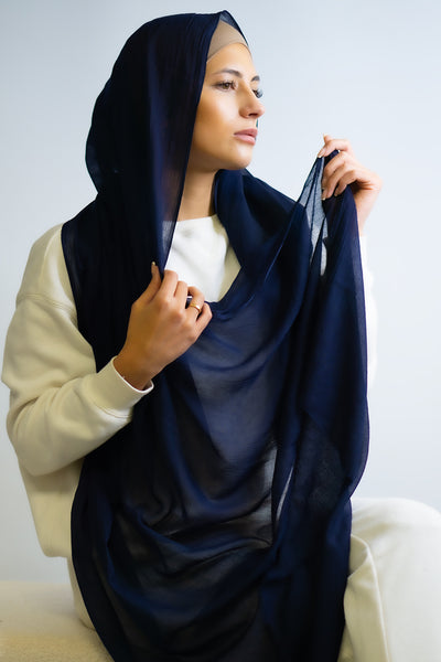 Cotton Breathable Hijab Navy