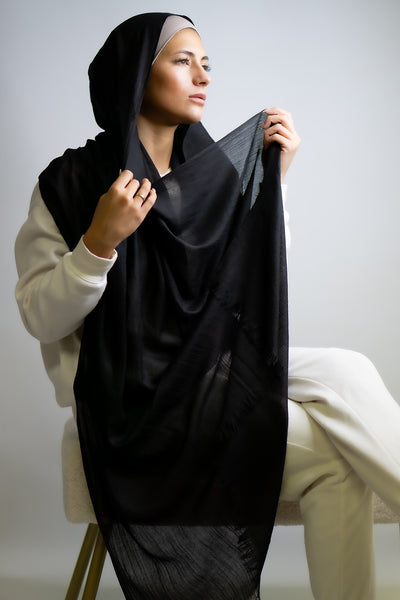 Classic Cotton Modal Maxi Hijab Black
