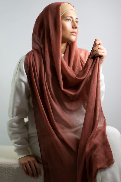 Cotton Crêpe Hijab | French Rose