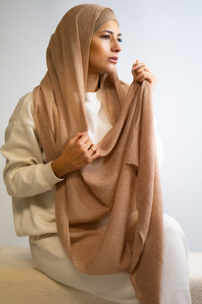 Textured Stretch Fleck Hijab Blush
