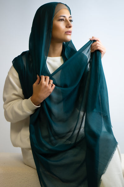 Cotton Breathable Hijab Dark Teal