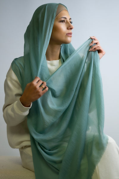 Cotton Breathable Hijab Aqua