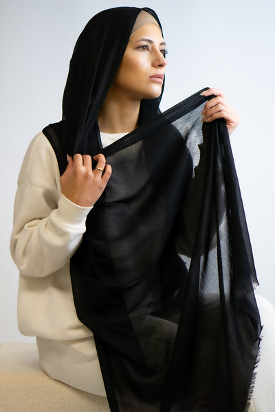 Cotton Breathable Hijab Black
