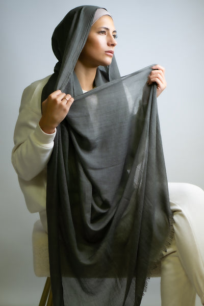 Classic Cotton Modal Maxi Hijab Dark Khaki