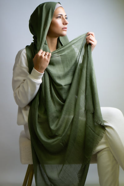 Classic Cotton Modal Maxi Hijab Olive